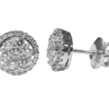 round cluster pave diamond stud earrings