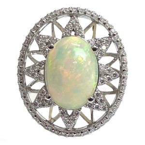 large opal diamond ring
