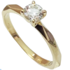 solitaire in 18 k yellow gold