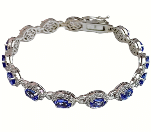 halo diamonds tanzanite bracelet