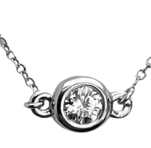 Bezel setting diamond necklace