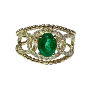 oval emerald diamond ring