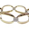 Wide link diamond bracelet