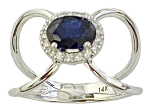 halo oval diamond sapphire ring