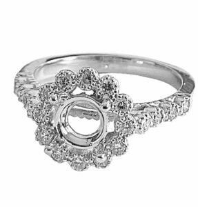 BURNISH setting diamond semi mount