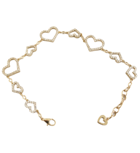 alternaeup and down heart bracelet