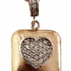 satin finished box heart diamond pendant