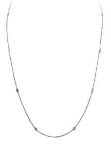 station necklace in 14 k white gold