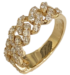Cuban link diamond ring