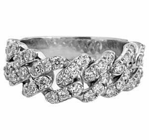 cuban link diamond ring