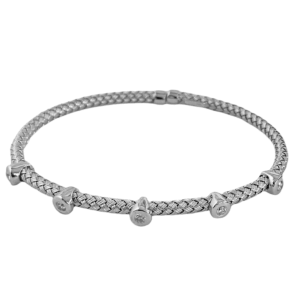 bezel setting open cuff diamond bangle