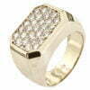 Pave set diamonds men's ring in 14 k yellow