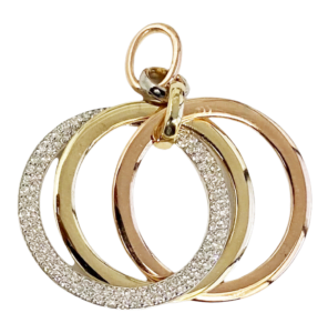 tri color diamond pendant