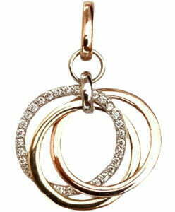 tricolor circle pendant