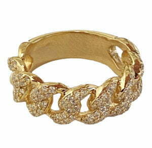 Cuban pave diamond ring