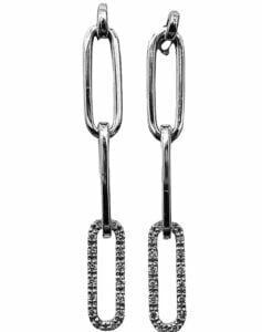 paper clip diamond earrings