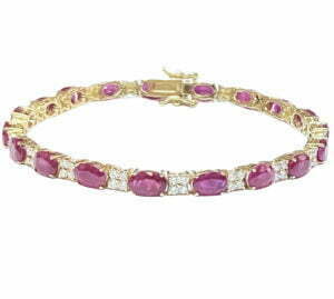 Ruby and diamond tennis bracelet