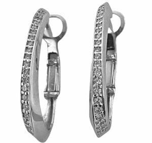 Latch back dangling diamond earrings