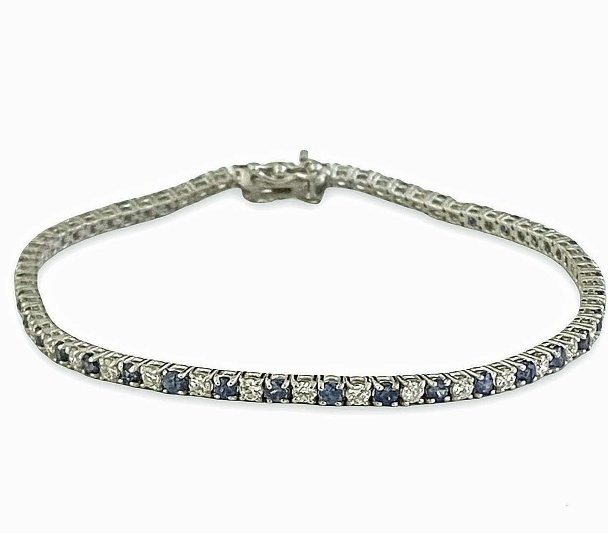 Alternate Sapphire And Diamond Tennis Bracelet