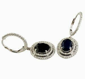 dangling sapphire diamond earrings