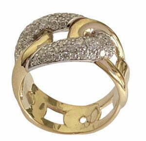 link pave diamond ring