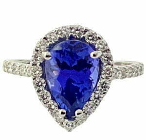 pear shape tanzanite diamond ring