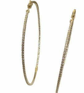three- inch hoop earrings
