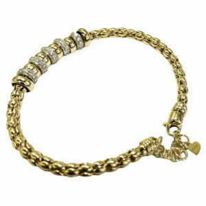 movable ring patterned diamond bangle