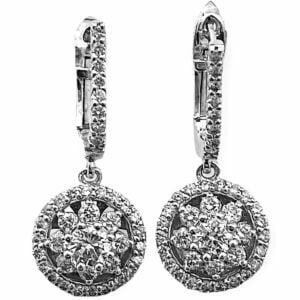 Dangling diamond earrings