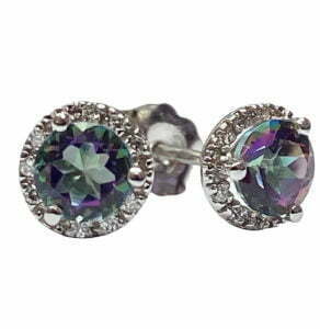 mys stud earringstic topaz halo diamond