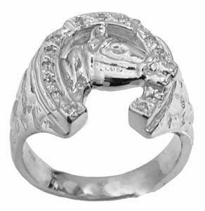 horse shoe diamond men's ring