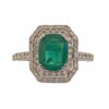 double halo emerald cut ring
