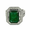 emerald cut diamond emerald ring