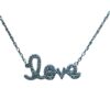 Love pendant with diamonds and 14 k white gold