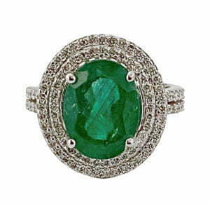 oval emerald diamond ring