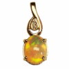 Dangling oval opal diamond pendant