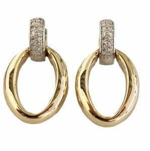 dangling oval diamond hoop earrings