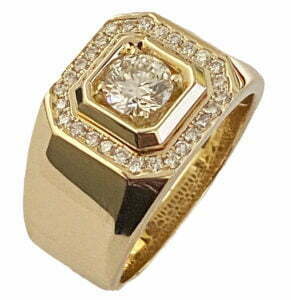 Square diamond men's ring