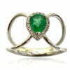 pear shape emerald diamond ring