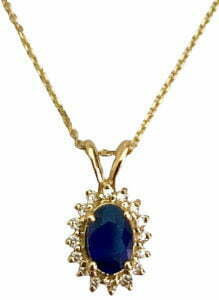 Sapphire diamond pendant