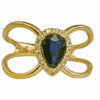 pea shaped sapphire diamond ring