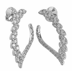 v shape diamond earrings