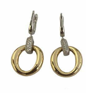 circle pave setting diamond earrings
