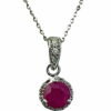 Round ruby diamond pendant