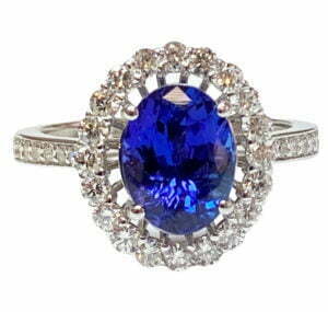 oval tanzanite diamond ring