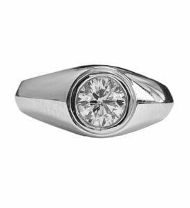 bezel setting diamond men's ring