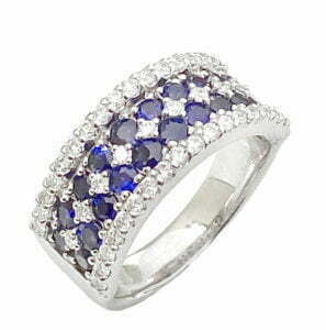Pave diamond sapphire ring