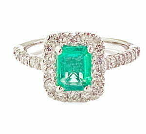 emerald cut emerald diamond ring