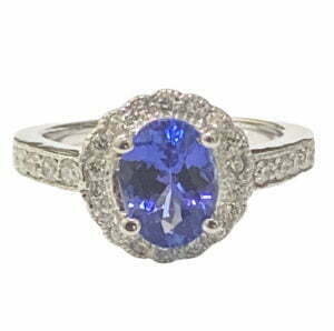 Oval tanzanite diamond ring