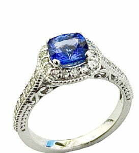 cushion cut tanzanite ring